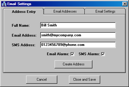 EnVision email settings